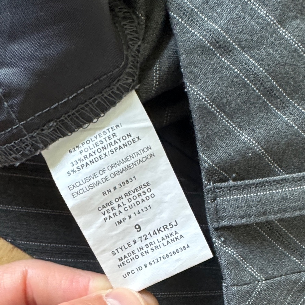My Michelle Size 9 Pinstripe Dress Pants Gray Workwear Trouser Chic Office - Picture 9 of 10